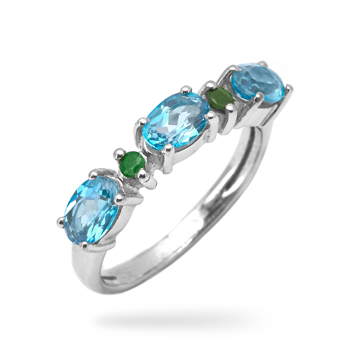 Bague topaze, diopside argent Elsa